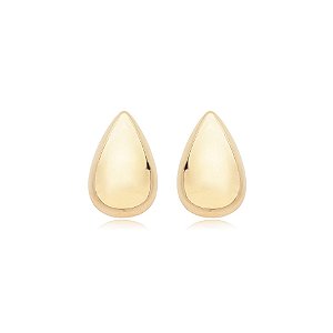 Brinco gota lisa ouro semijoia