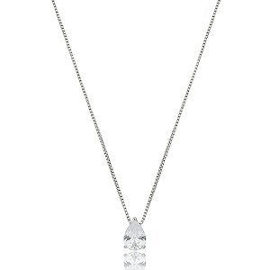 Colar gota zircônia ródio semijoia 019793