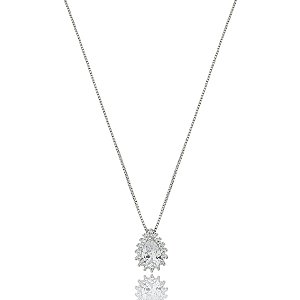 Colar gota zircônia ródio semijoia 017181