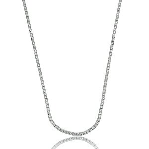 Colar choker zircônia ródio semijoia 022711