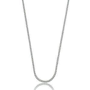 Colar curto zircônia ródio semijoia 020712