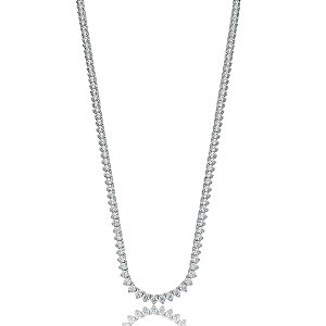 Colar curto zircônia ródio semijoia 013812