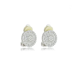 Brinco pressão pizza zircônia ródio semijoia 18768