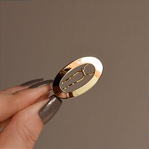 Presilha pra franja oval metal dourado