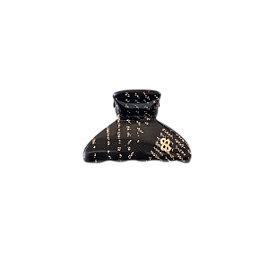 Piranha de cabelo Bianca acrílico preto renda dourado 05 300