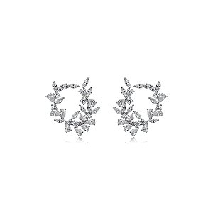 Brinco frontal zircônias ródio semijoia 23k10048