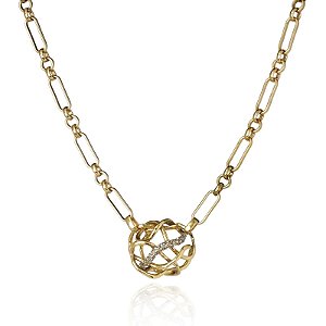 Colar Claudia Arbex aramado cristais ouro vintage