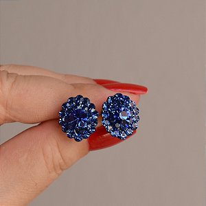 Brinco ponteira Leticia Sarabia cristal azul royal sapphire 4479