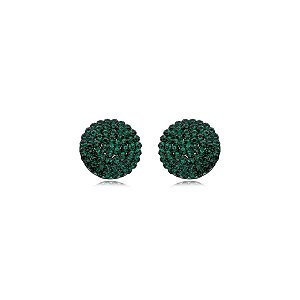 Brinco botão p Leticia Sarabia cristal verde emerald 6274