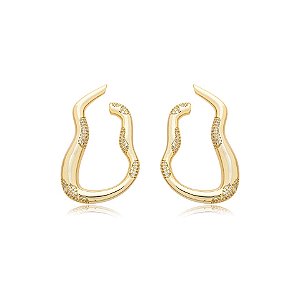 Brinco formas zircônia ouro semijoia BA 5672
