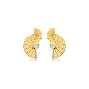 Brinco SD Sheila Morais leque cristal dourado