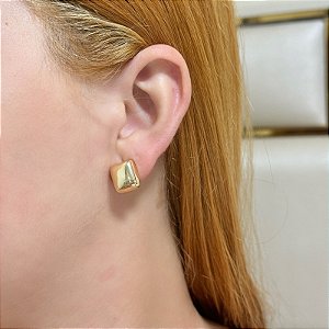 Brinco retangular ouro semijoia
