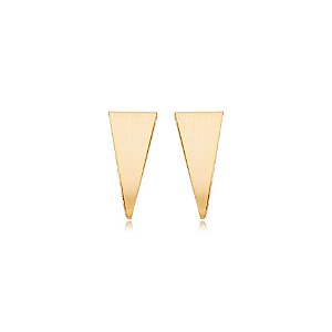 Brinco triangular ouro fosco semijoia