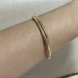 Pulseira mola snake ouro semijoia