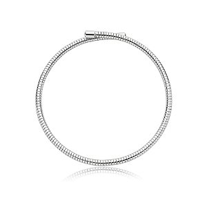 Pulseira mola snake ródio semijoia