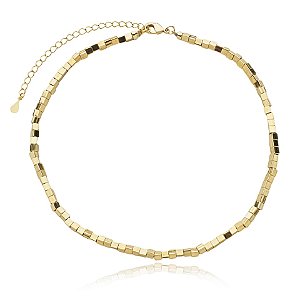 Colar choker canutilho ouro semijoia
