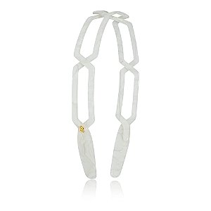 Tiara acrílico Bianca retangular vazada madrepérola 20 136