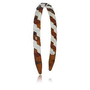 Tiara acrílico Bianca trançada bicolor  20 194