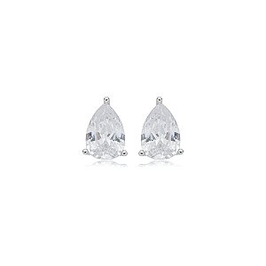 Brinco gota zircônia prata 925