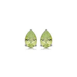 Brinco gota cristal amarelo prata 925