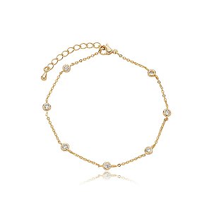 Pulseira corrente cristal ouro semijoia SL-210387