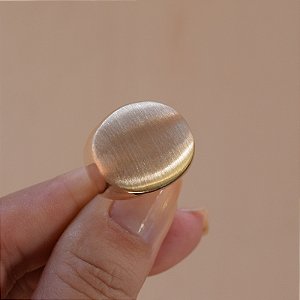 Anel oval ouro fosco semijoia TZ-231011