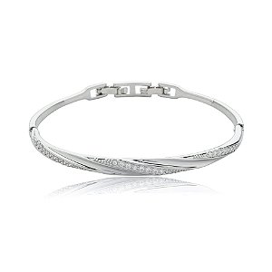 Bracelete zircônia ródio semijoia