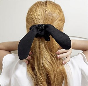 Scrunchie suede preto