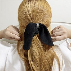 Scrunchie suede preto