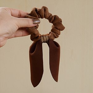 Scrunchie suede caramelo