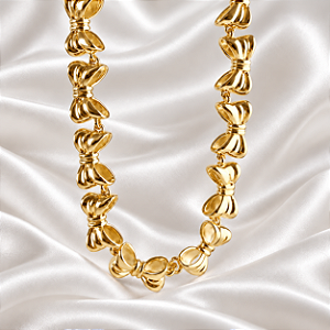 Colar choker laços ouro semijoia