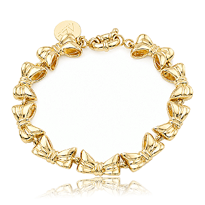 Pulseira laços ouro semijoia