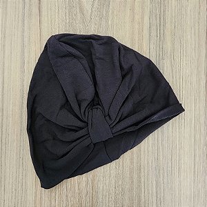 Touca turbante tecido preto