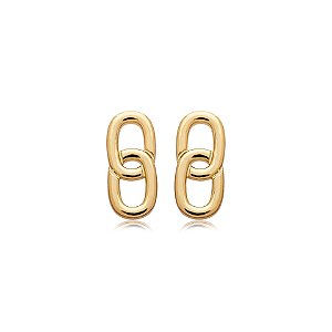 Brinco elos ouro semijoia BA 5857