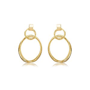 Brinco elos ouro semijoia BA 5803