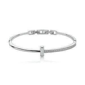 Bracelete zircônia ródio semijoia PU 1084