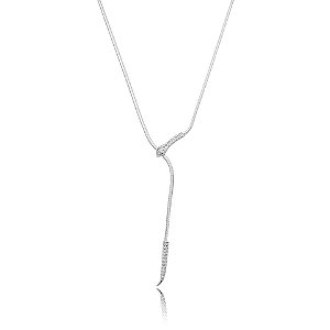 Colar corrente serpente zircônia ródio semijoia