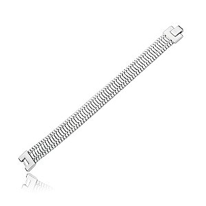 Pulseira malha grossa ródio semijoia