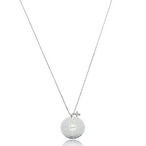 Colar oração pai nosso crucifixo zircônia prata 925