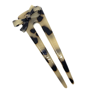 Pente coque laço acetato tartaruga claro