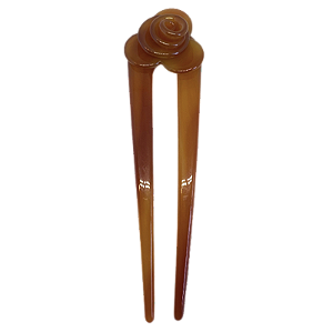 Pente coque flor acetato caramelo