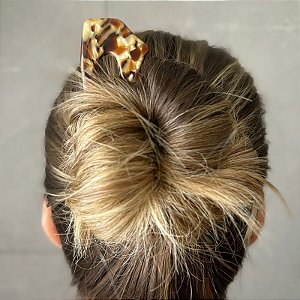 Pente coque acetato marrom marmorizado