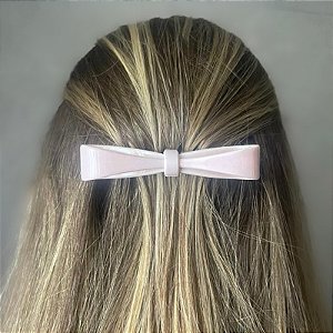 Pente laço acetato rosa clarinho