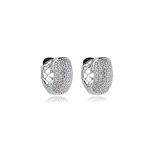 Brinco argolinha zircônia ródio semijoia 18k07018