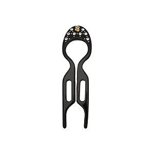 Pente hairpin Bianca m acrílico preto strass 70 051