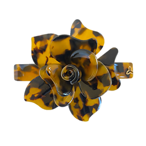 Presilha flor acetato marrom tartaruga