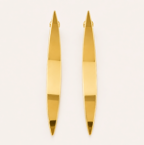 Brinco pressão metal curvado ouro semijoia 35064