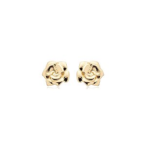 Brinco rosa ouro semijoia 24k05069