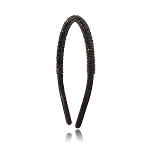 Tiara boleada vidrilho café