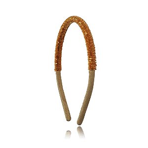 Tiara boleada vidrilho caramelo